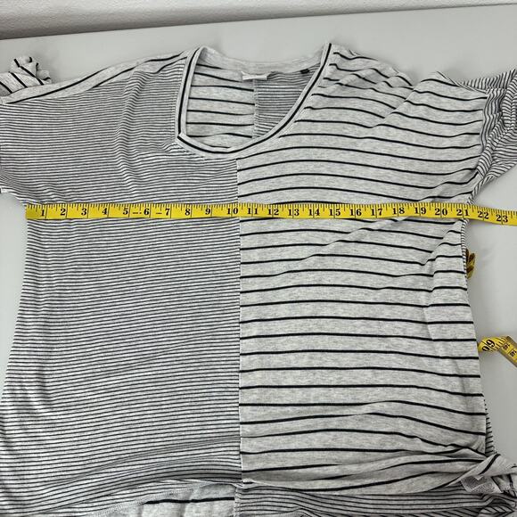 Cabi 3806 Pivot Tee Womens Small Gray Black Striped Boxy Stretch Oversized - Picture 10 of 16